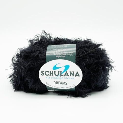 SCHULANA Dreams, 73% Polyamid, 15% Polyacryl, 12% Schurwolle, zum Stricken und Häkeln, 50g ca 100m, Schwarz 004 SCHULANA Dreams, 73% Polyamid, 15% Polyacryl, 12% Schurwolle, zum Stricken und Häkeln, 50g ca 100m, Schwarz 004 von SCHULANA