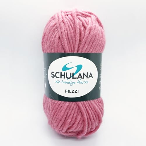 SCHULANA Filzzi, 100% Schurwolle, zum Stricken und Häkeln, ideal zum filzen, 50g ca 50m, Dunkelrosa 016 von SCHULANA