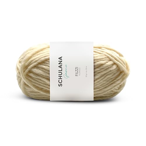 SCHULANA Filzzi, 100% Schurwolle, zum Stricken und Häkeln, ideal zum filzen, 50g ca 50m, Ecru 001 SCHULANA Filzzi, 100% Schurwolle, zum Stricken und Häkeln, ideal zum filzen, 50g ca 50m, Ecru 001 von SCHULANA