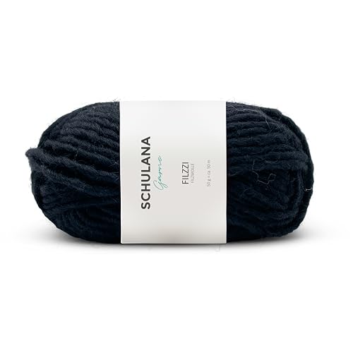SCHULANA Filzzi, 100% Schurwolle, zum Stricken und Häkeln, ideal zum filzen, 50g ca 50m, Schwarz 014 SCHULANA Filzzi, 100% Schurwolle, zum Stricken und Häkeln, ideal zum filzen, 50g ca 50m, Schwarz 014 von SCHULANA