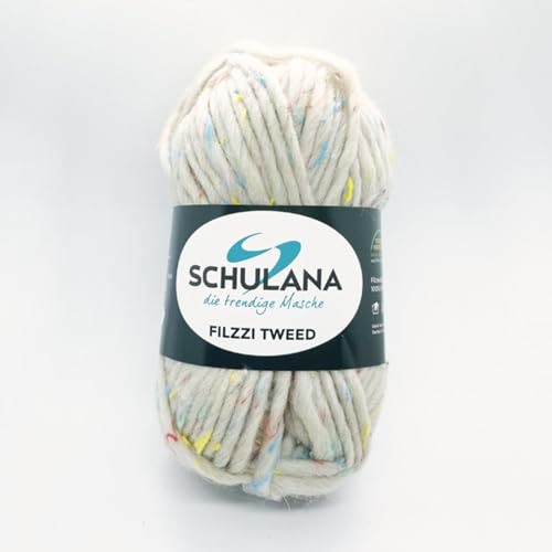 SCHULANA Filzzi Tweed, 85% Schurwolle, 11% Polyacryl, 4% Viskose, zum Stricken und Häkeln, ideal zum filzen, 50g ca 50m, Natur 301 SCHULANA Filzzi Tweed, 85% Schurwolle, 11% Polyacryl, 4% Viskose, zum Stricken und Häkeln, ideal zum filzen, 50g ca 50m, Natur 301 von SCHULANA