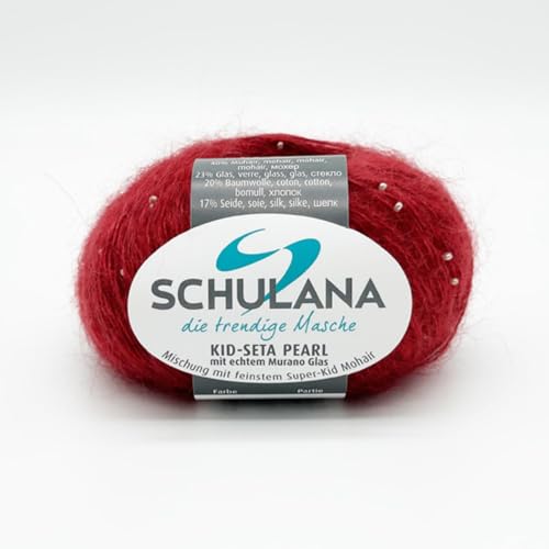 Super Kid Mohair Wolle zum Stricken und Häkeln I 40% Mohair, 23% Glas Dunkelrot, 20% Baumwolle & 17% Seide I 25g/ca. 118m Silbergrau I Kid Seta Pearl Garn für Sommerjäckchen und leichte Tops Super Kid Mohair Wolle zum Stricken und Häkeln I 40% Mohair, 23% Glas Dunkelrot, 20% Baumwolle & 17% Seide I 25g/ca. 118m Silbergrau I Kid Seta Pearl Garn für Sommerjäckchen und leichte Tops von SCHULANA