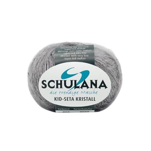 Super Kid Mohair Wolle zum Stricken und Häkeln I 49% Mohair, 38% Seide & 13% Glas I 25g/ca. 118m Taupe (Beige) I Kid-Seta Kristall Garn für Schals, Mützen, Loops, Babykleidung und Accessoires von SCHULANA