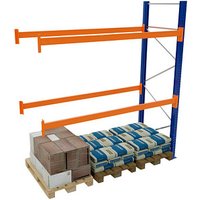 SCHULTE Anbau-Schwerlastregal 46829-N orange, blau, silber 278,6 x 110,0 x 500,0 cm von SCHULTE