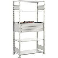 SCHULTE Schwerlast-Schubladenregal 14680 silber 100,0 x 50,0 x 200,0 cm von SCHULTE