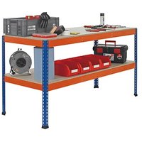 SCHULTE Werkbank blau, orange 153,6 x 77,3 x 99,0 cm von SCHULTE