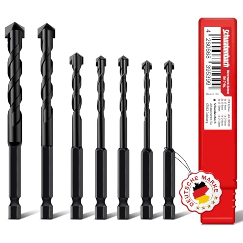 SCHWABENBACH® Mehrzweckbohrer Set 7tlg - Bit Aufnahme 6,3mm, 6-Kant Aufnahme, Bohrer für Beton, Holz, Metall und Kunststoff, Robust und Langlebig, Für alle Bohrmaschinen geeignet von SCHWABENBACH