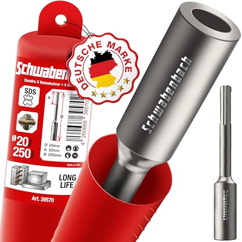 SCHWABENBACH® SDS MAX Erdnageleintreiber – Robustes Werkzeug zum Einstecken von Tiefenerdern, 250 x Ø 32 mm, Innen-Ø 20 mm | Perfekt für Erdungsspieße und sichere Erdverankerungen von SCHWABENBACH