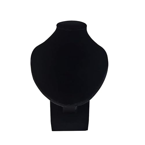 SCIKHEFT Mini Anhänger Schmuck Display Ständer Büste Weiß PU Halter Schwarzer Samt Mannequin Halskette Ständer Holz Porträt Modell 11cm von SCIKHEFT