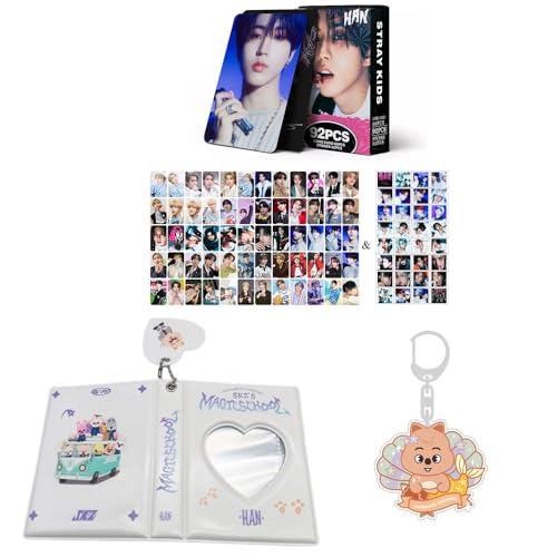 SKZ Merch 60 Stück persönliche Fotokarten 32 Stück Aufkleber SKZoo Album Binder Halter Buch Schlüsselanhänger 'STAY' Schlüsselanhänger (HAN) von SCISSH