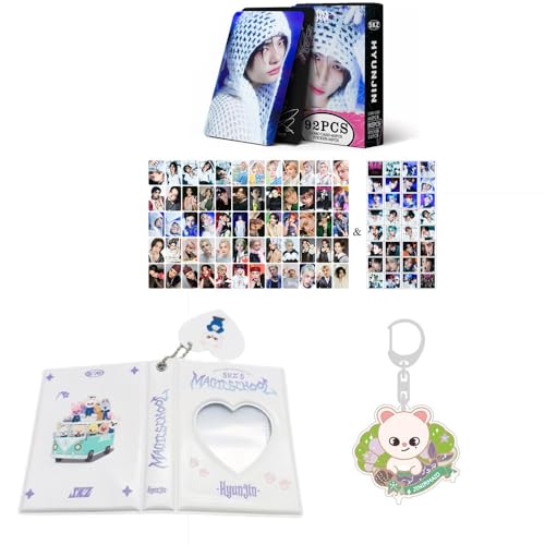 SKZ Merch 60 Stück persönliche Fotokarten 32 Stück Aufkleber SKZoo Album Binder Halter Buch Schlüsselanhänger 'STAY' Schlüsselanhänger (Hyunjin) von SCISSH