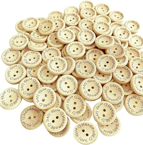 Holzknöpfe, Knöpfe zum Nähen und Basteln, handgefertigt, 100 Stück Holzknöpfe, Knöpfe zum Nähen und Basteln, handgefertigt, 100 Stück von SCLF