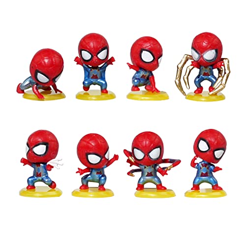 8 Stück Spider-Man Torte Topper, Figuren Tortendeko, Torte Kinder, Geburtstag Kuchendekoration, Geburtstags Party liefert, Cupcake-Figuren, Cartoon-Tortenaufleger, Deko Torte Mädchen Junge von SCOOVY