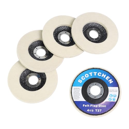SCOTTCHEN Wollfilz-Polierscheibe, 11,4 x 2,2 cm, Dorn Woll-Polierscheibe für Winkelschleifer für Metall, Aluminium, Edelstahl, Chrom, Holz, Kunststoff, Keramik, Glas, 5 Stück SCOTTCHEN Wollfilz-Polierscheibe, 11,4 x 2,2 cm, Dorn Woll-Polierscheibe für Winkelschleifer für Metall, Aluminium, Edelstahl, Chrom, Holz, Kunststoff, Keramik, Glas, 5 Stück von SCOTTCHEN