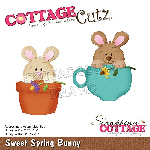 SCRAPPING COTTAGE INC 624292 Cottagecutz Stanzform für Häschchen, Sweet Spring Bunny 5,1 cm bis 5,9 cm, Einheitsgröße von SCRAPPING COTTAGE INC