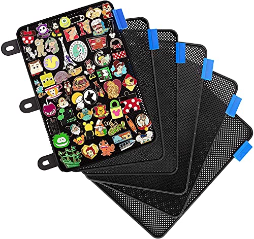 Emaille-Pin-Display-Seiten (6 Stück) – Präsentieren und tauschen Sie Ihre Disney-Sammelnadeln in jedem 3-Ringbuch – Seiten liegen flach mit Pinbacks und kein Durchhängen (Schwarz – Nadeln nicht im von SCS Direct