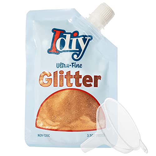 iDIY Ultra feiner Glitzer (100 g Beutel) – Bonfire Orange – Perfekt für Bastelarbeiten, Schulprojekte, Dekorationen, Harz – inklusive farbigem extra feinem Glitzer, Ausgießbeutel und Trichter von SCS Direct