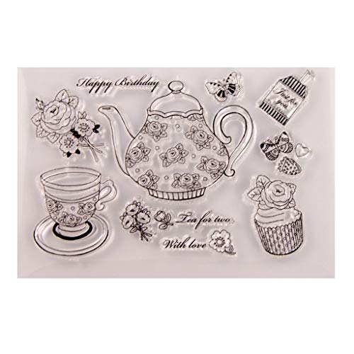 Silikon-Stempel mit Teekanne, Blume, transparent, zum Basteln, Scrapbooking, Prägung, Fotoalbum, Siegel, Mahlzeiten, Lebensmittelretter Silikon-Stempel mit Teekanne, Blume, transparent, zum Basteln, Scrapbooking, Prägung, Fotoalbum, Siegel, Mahlzeiten, Lebensmittelretter von SCUDGOOD