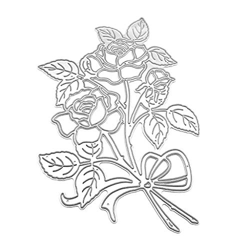 Stanzform aus Karbonstahl, Motiv: Blume, Rosenmuster, Prägeschablone für Metall-Stanzformen für Kartenherstellung von SCUDGOOD