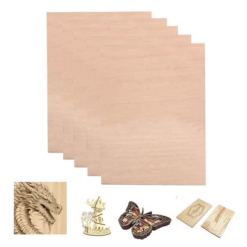 SCULPFUN 4 Stück Rote Walnuss Sperrholzplatten, 3mm dick Sperrholzbrett 30cm*20cm unbehandeltes Holz für Bastelarbeiten, Lasergravur und Schneiden von SCULPFUN