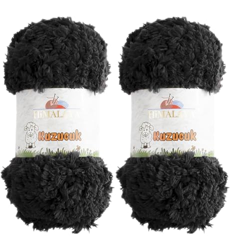 Himalaya Kuzucuk Kunstpelzgarn, 100 % Polyester, für Babydecke, grob, dick, superweiches Plüschgarn zum Häkeln, flauschiges Garn zum Stricken, 2 Stück, 2 Stück (200 g, 85 m pro Knäuel) col.85624 von SCYarn
