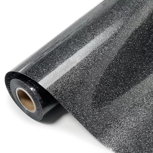 SCZENQI Schwarze Glitzer-HTV-Transfer-Vinyl-Rolle, 30,5 cm x 2,4 m, schwarzes Glitzer-Vinyl zum Aufbügeln für DIY-T-Shirts, Cricut Glitter HTV-Wärmetransfer-Vinyl für alle Schneidemaschinen, leicht zu SCZENQI Schwarze Glitzer-HTV-Transfer-Vinyl-Rolle, 30,5 cm x 2,4 m, schwarzes Glitzer-Vinyl zum Aufbügeln für DIY-T-Shirts, Cricut Glitter HTV-Wärmetransfer-Vinyl für alle Schneidemaschinen, leicht zu von SCZENQI