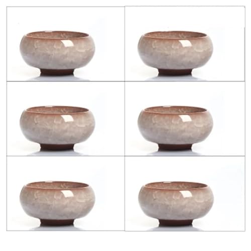SCZMBLTLNV Teekannen 6 Stück 30 Ml Keramik Yixing Lila Ton Teeservice Crackle Glasur Kung Fu Teetasse Set Reise Chinesisches Porzellan Porzellan-Teeservice Tragbares Teeservice(B) von SCZMBLTLNV