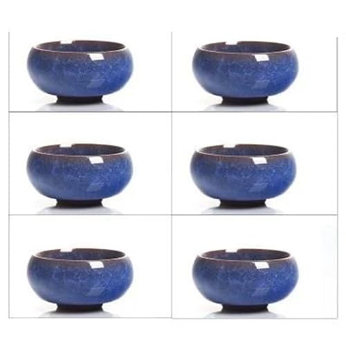 SCZMBLTLNV Teekannen 6 Stück 30 Ml Keramik Yixing Lila Ton Teeservice Crackle Glasur Kung Fu Teetasse Set Reise Chinesisches Porzellan Porzellan-Teeservice Tragbares Teeservice(E) von SCZMBLTLNV