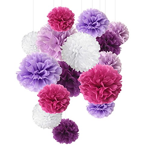 SD SPARKLING DREAM Seidenpapier Pompons Blaurot Papier Blumen für Party Dekorationen, Geburtstags, Hochzeitsfeier, 15 Stück in 20cm, 25cm, 35 cm SD SPARKLING DREAM Seidenpapier Pompons Blaurot Papier Blumen für Party Dekorationen, Geburtstags, Hochzeitsfeier, 15 Stück in 20cm, 25cm, 35 cm von SD SPARKLING DREAM
