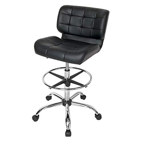 Studio Designs Zeichenarbeitsstuhl mit Fußstütze, höhenverstellbar, konturiert, für Schreibtisch oder Zeichentisch, Schwarz von SD STUDIO DESIGNS