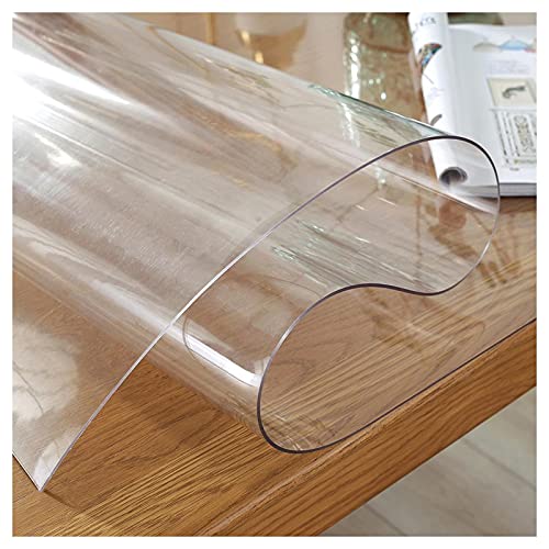 Glasklar Tischfolie, Tischdecke transparente geruchlos,durchsichtig PVC Schutzfolie Tischschutz, ölbeständig wasserdicht,für Garten/Esszimmer(Dicke:1.5mm,Größe:100x200cm/39.4x78.7in) von SDAFD