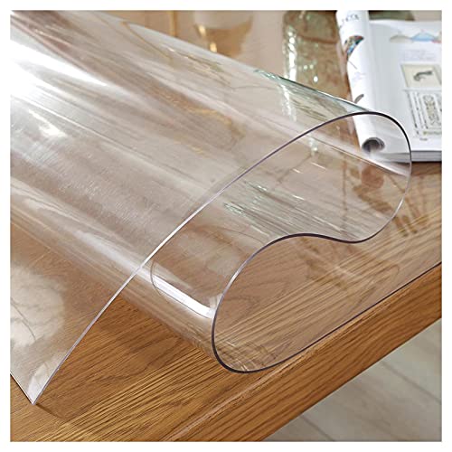 Glasklar Tischfolie, Tischdecke transparente geruchlos,durchsichtig PVC Schutzfolie Tischschutz, ölbeständig wasserdicht,für Garten/Esszimmer(Dicke:1.5mm,Größe:75x85cm/29.5x33.4in) von SDAFD