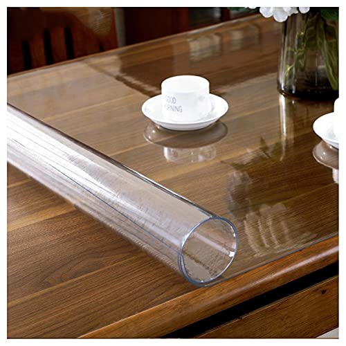 Glasklar Tischfolie, Tischdecke transparente geruchlos,durchsichtig PVC Schutzfolie Tischschutz, ölbeständig wasserdicht,für Garten/Esszimmer(Dicke:1mm,Größe:100x120cm/39.4x47.2in) von SDAFD
