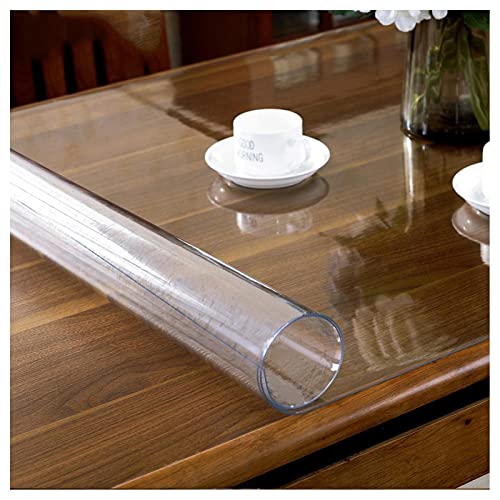 Glasklar Tischfolie, Tischdecke transparente geruchlos,durchsichtig PVC Schutzfolie Tischschutz, ölbeständig wasserdicht,für Garten/Esszimmer(Dicke:1mm,Größe:95x210cm/37.4x82.7in) von SDAFD