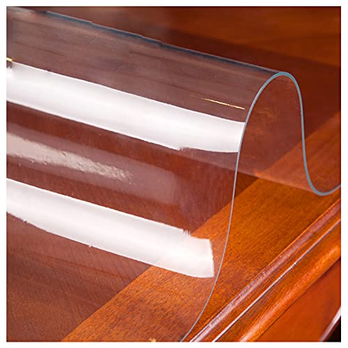 Glasklar Tischfolie, Tischdecke transparente geruchlos,durchsichtig PVC Schutzfolie Tischschutz, ölbeständig wasserdicht,für Garten/Esszimmer(Dicke:2mm,Größe:95x185cm/37.4x72.8in) von SDAFD