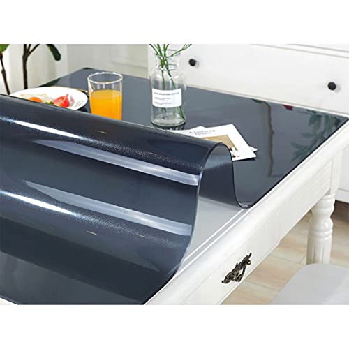 PVC-tischschutz,Transparent Schwarz Grundschüler Schreibtisch Tischfolie Schutzfolie Folie Wasserdicht Lernen Tischset Schreiben Tischdecke (Dicke:2mm,Größe:70x110cm/27.5x43.3in) von SDAFDPro