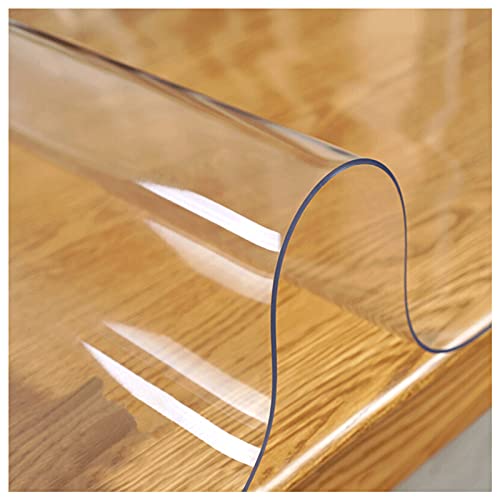 Transparent PVC Tischdecke,Tischschutz Wasserdicht,ölbeständig,Kratzfest,Geeignet für den Kontakt mit Lebensmitteln,Glasklar Tischfolie für Holztisch (Dicke:3mm,Größe:35x60cm/13.8x23.6in) von SDAFD