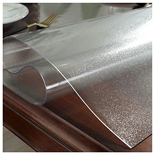 Transparente PVC Folie Einseitig Mattiert Tischdecke 1.5mm/2mm/3mm dick Breite & Länge wählbar - abwischbar Schutztischdecke Tischschutz (Dicke:3mm,Größe:60x160cm/23.6x63in) von SDAFDPro