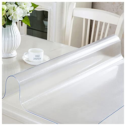 Glasklar Tischdecke,PVC Tischfolie Tischschutz Wasserdicht ölbeständig Utschfest Ratzfest Pflegeleicht Lebensmittelgeeignet Schutzfolie,Größe Wählbar (Dicke:1.5mm,Größe:35x145cm/13.8x57.1in) von SDAFDPro