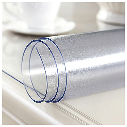 Matte Transparent Tischdecke,Tischfolie Durchsichtig Abwaschbar Weich PVC Folier,für Garten/Esszimmer/Büro,Wasserdicht,Ölbeständig, Viele Größen (Dicke:2mm,Größe:100x260cm/39.4x102.3in) von SDAFDPro