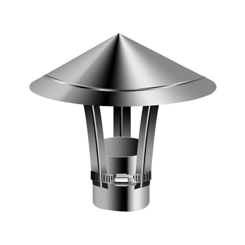 SDAZHX Schornsteinkappe aus Edelstahl 304 mit Verstellbarer Klemme – Regenschutz mit kegelförmiger Oberseite for Kamin, Entlüftungsrohr (passend for 20–50 cm)(50cm*30cm/19.6in*11.8in) von SDAZHX