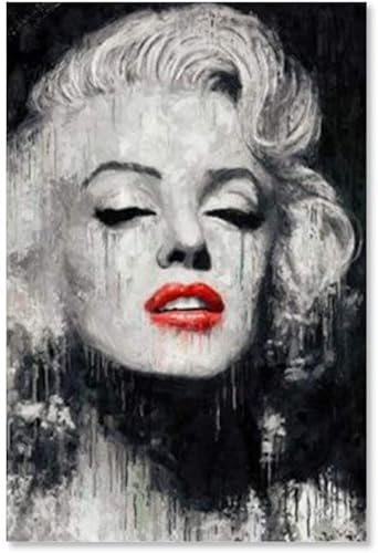 5D Diamant Painting Set FüR Erwachsene Und Kinder Retro-Schwarz-Weiß-Marilyn Monroe 9 DIY Diamond Painting Kristall Strass Diamant Stickerei GemäLde 11.8"x15.7"(30x40cm) Kein Rahmen von SDDLW1990