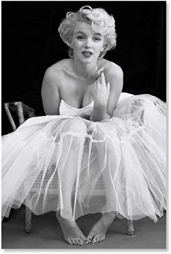 5D Diamant Painting Set FüR Erwachsene Und Kinder Weißes Kleid von Marilyn Monroe DIY Diamond Painting Kristall Strass Diamant Stickerei GemäLde 15.7"x19.7"(40x50cm) Kein Rahmen von SDDLW1990