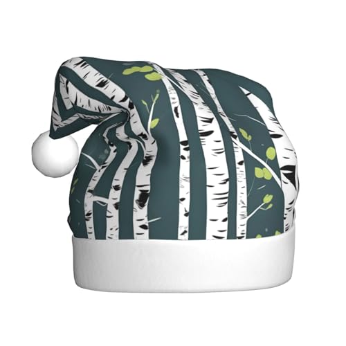 Beauty Birke Tree Weihnachtsmütze, Plüschstoff, Weihnachtsmannmütze für Weihnachten, Kostümparty und Feiertagsveranstaltung, 1 Stück Beauty Birke Tree Weihnachtsmütze, Plüschstoff, Weihnachtsmannmütze für Weihnachten, Kostümparty und Feiertagsveranstaltung, 1 Stück von SDEGTHO
