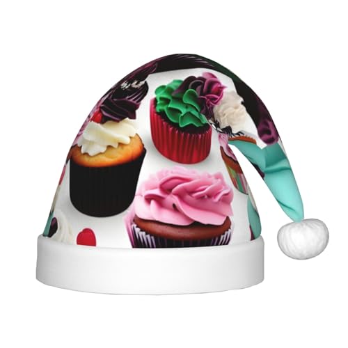 Delicious Cupcakes 1 Packung Weihnachtsmützen Plüsch Weihnachtsmannmütze für Jugendliche Weihnachten Kostüm Party und Urlaub Event von SDEGTHO