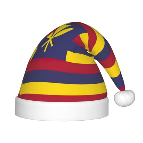 Flagge des Königreichs Hawaii, 1 Packung Weihnachtsmützen, Plüsch-Weihnachtsmannmütze für Teenager, Weihnachtskostüm, Party und Feiertagsveranstaltung von SDEGTHO