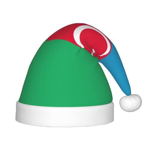 Flagge von Aserbaidschan, 1 Packung Weihnachtsmützen, Plüsch-Weihnachtsmannmütze für Teenager, Weihnachtskostüm, Party und Feiertagsveranstaltung von SDEGTHO
