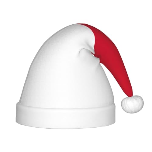 Flagge von Monaco, 1 Packung Weihnachtsmützen, Plüsch-Weihnachtsmannmütze für Teenager, Weihnachtskostüm, Party und Feiertagsveranstaltung von SDEGTHO