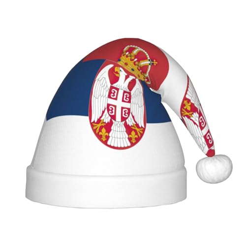 Flagge von Serbien, 1 Packung Weihnachtsmützen, Plüsch-Weihnachtsmannmütze für Teenager, Weihnachtskostüm, Party und Feiertagsveranstaltung von SDEGTHO