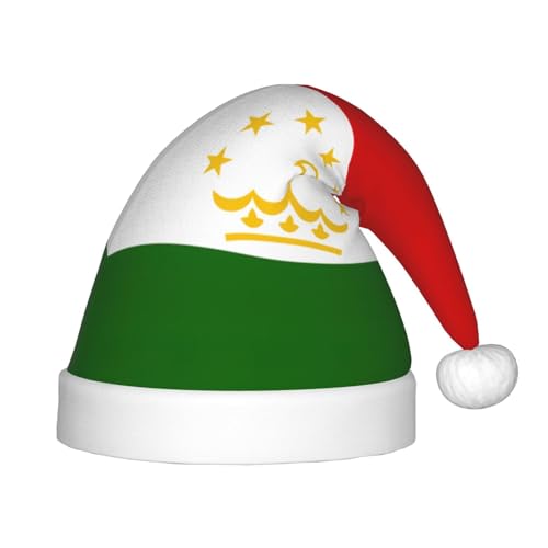 Flagge von Tadschikistan, 1 Packung Weihnachtsmützen, Plüsch-Weihnachtsmannmütze für Teenager, Weihnachtskostüm, Party und Feiertagsveranstaltung von SDEGTHO